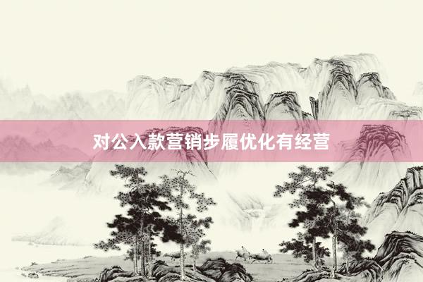 对公入款营销步履优化有经营