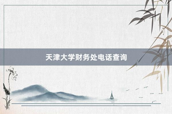 天津大学财务处电话查询